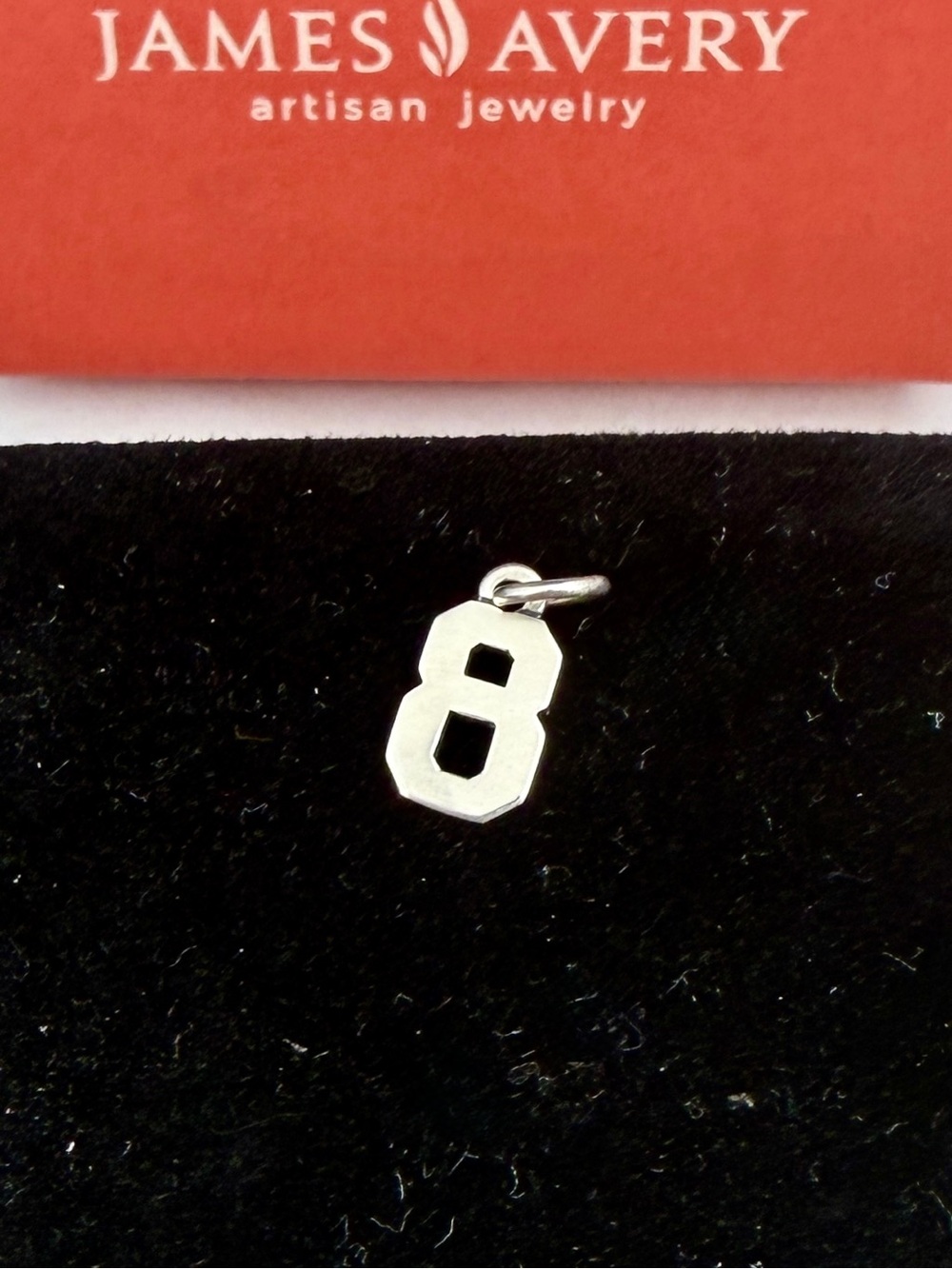 JAMES AVERY Sterling Silver Ivy League Bold Number 8 Eight Charm Pendant